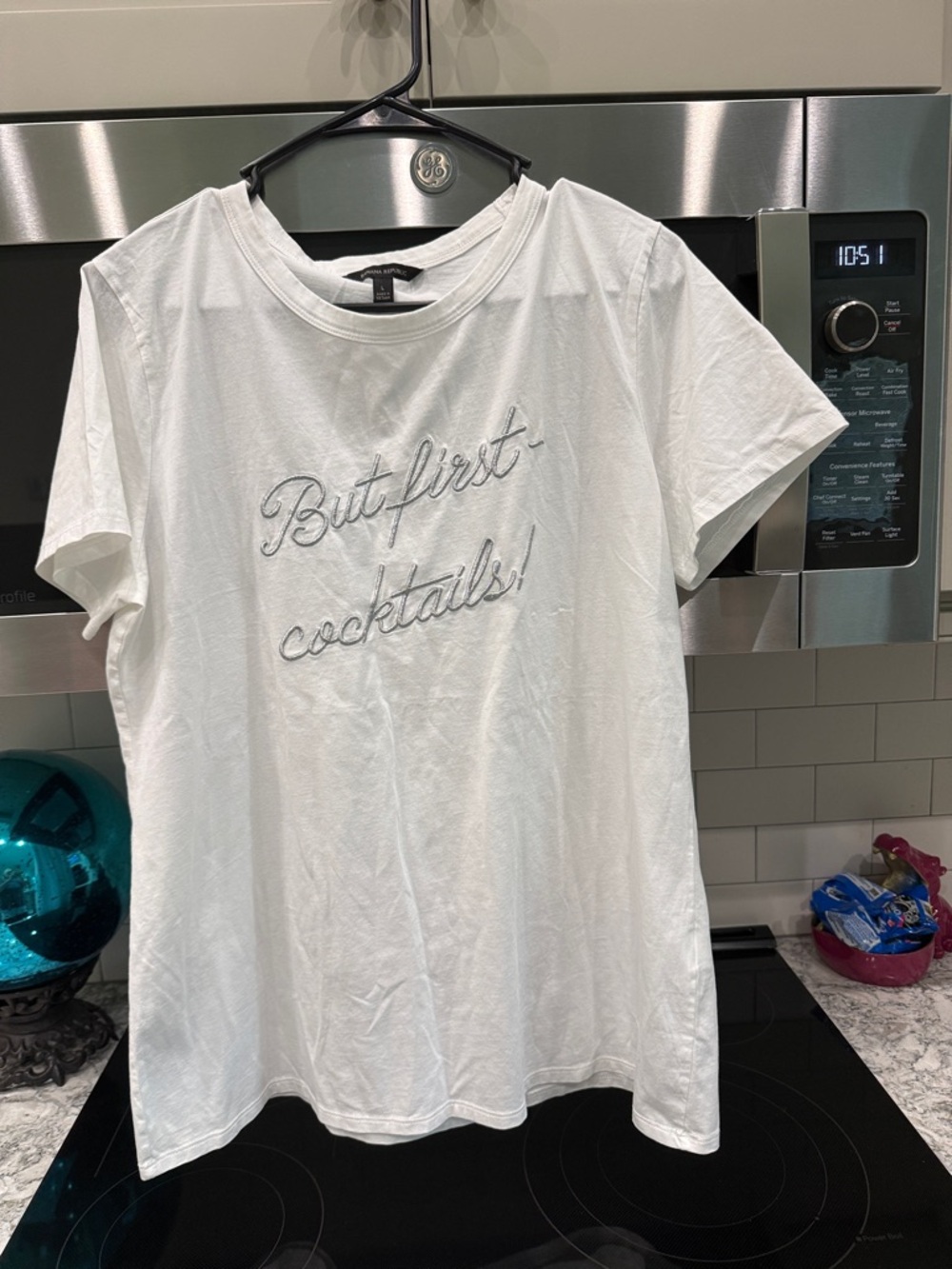 Banana Republic White T-Shirt with Black Label